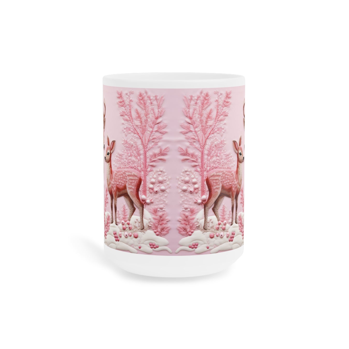 Charming Woodland Deer Ceramic Mug, Cozy Beverage Cup for Nature Lovers, Gift for Holidays, Wildlife Themed Drinkware, Perfect for Home
