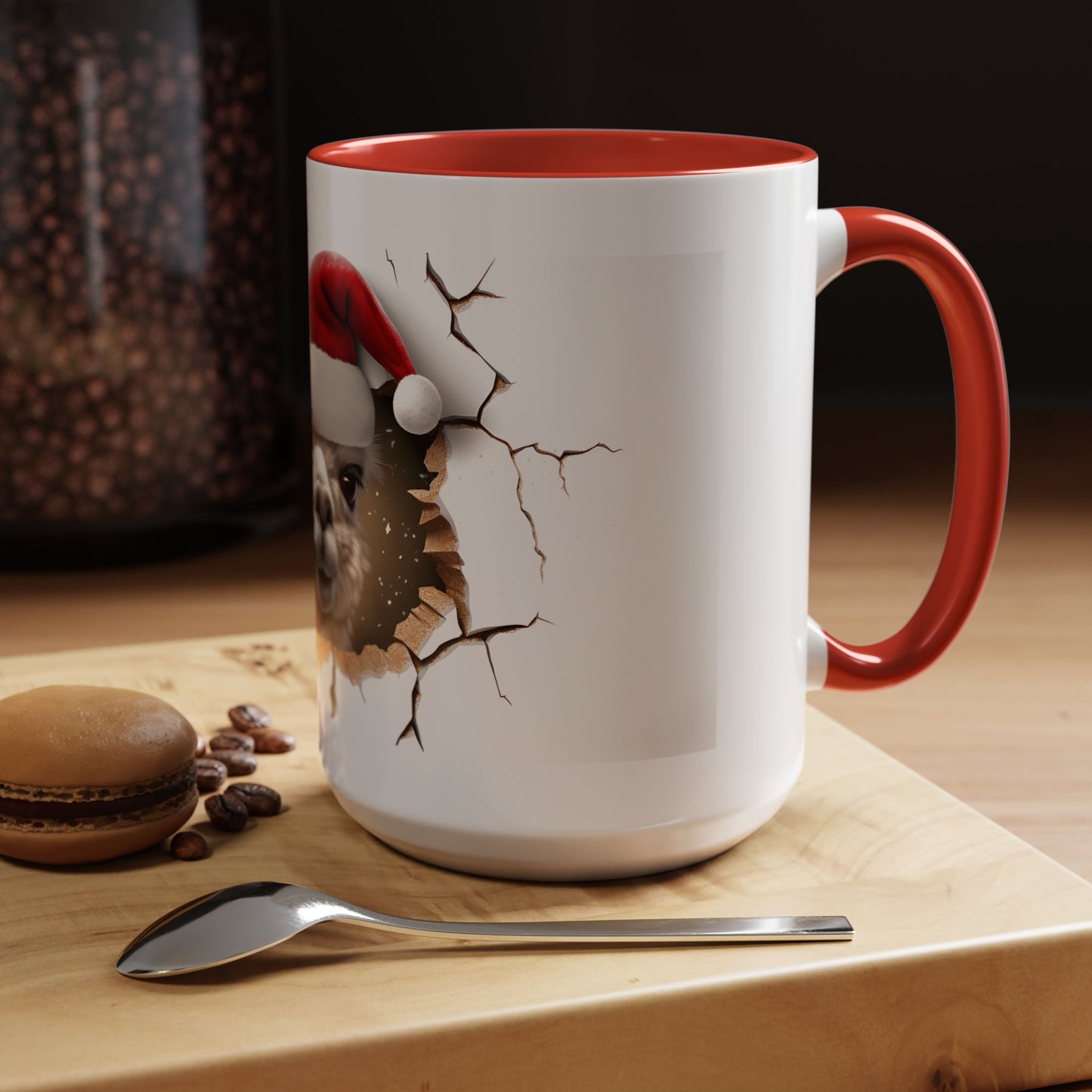 Santa Llama Accent Coffee Mug - Fun Holiday Gift for Animal Lovers, Perfect for Christmas, Office Decor, Mug Collection, Home & Kitchen