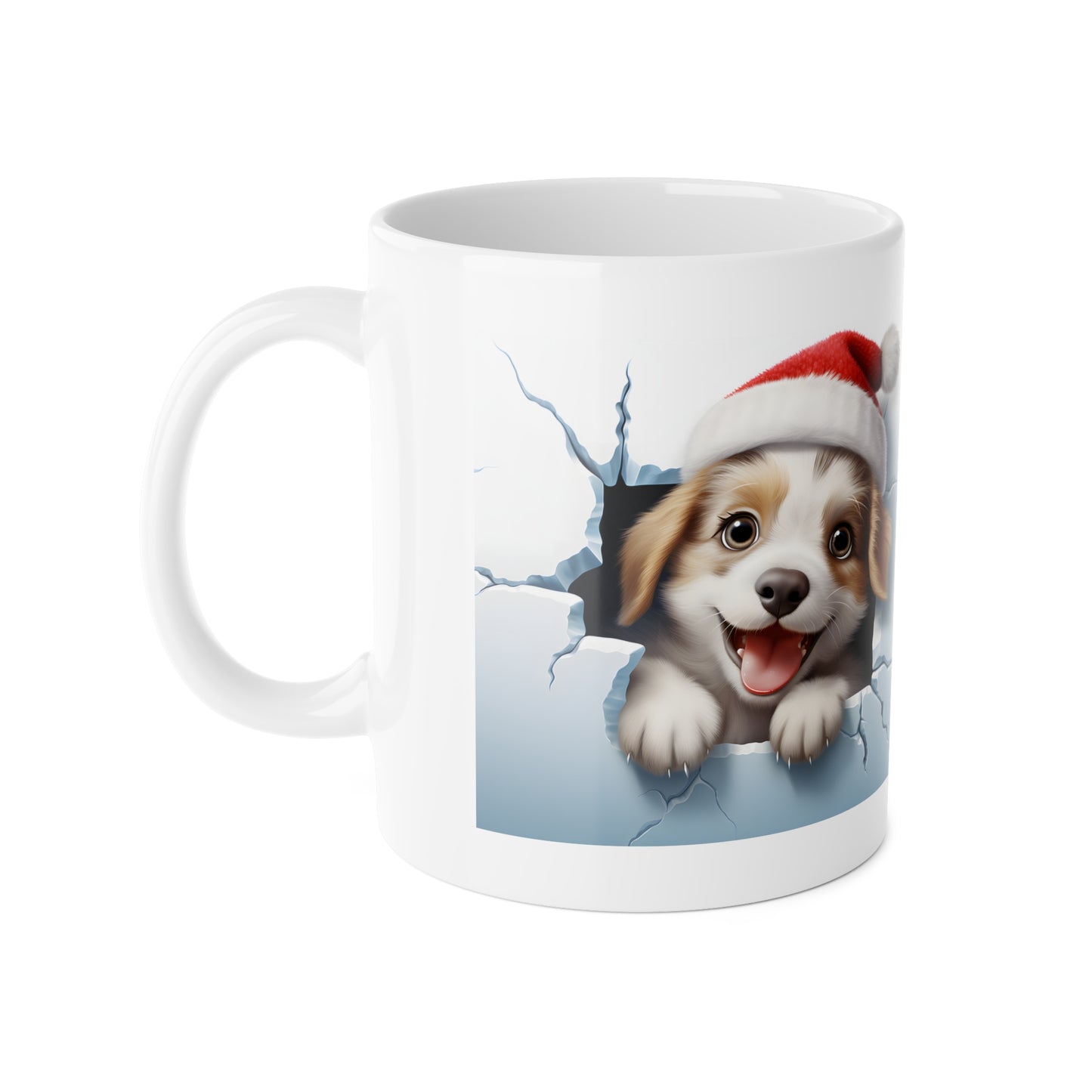 Festive Dog Mug - Christmas Puppy Gift, Cute Ceramic Coffee Cup, Holiday Drinkware, Pet Lover's Present, Seasonal Home Decor