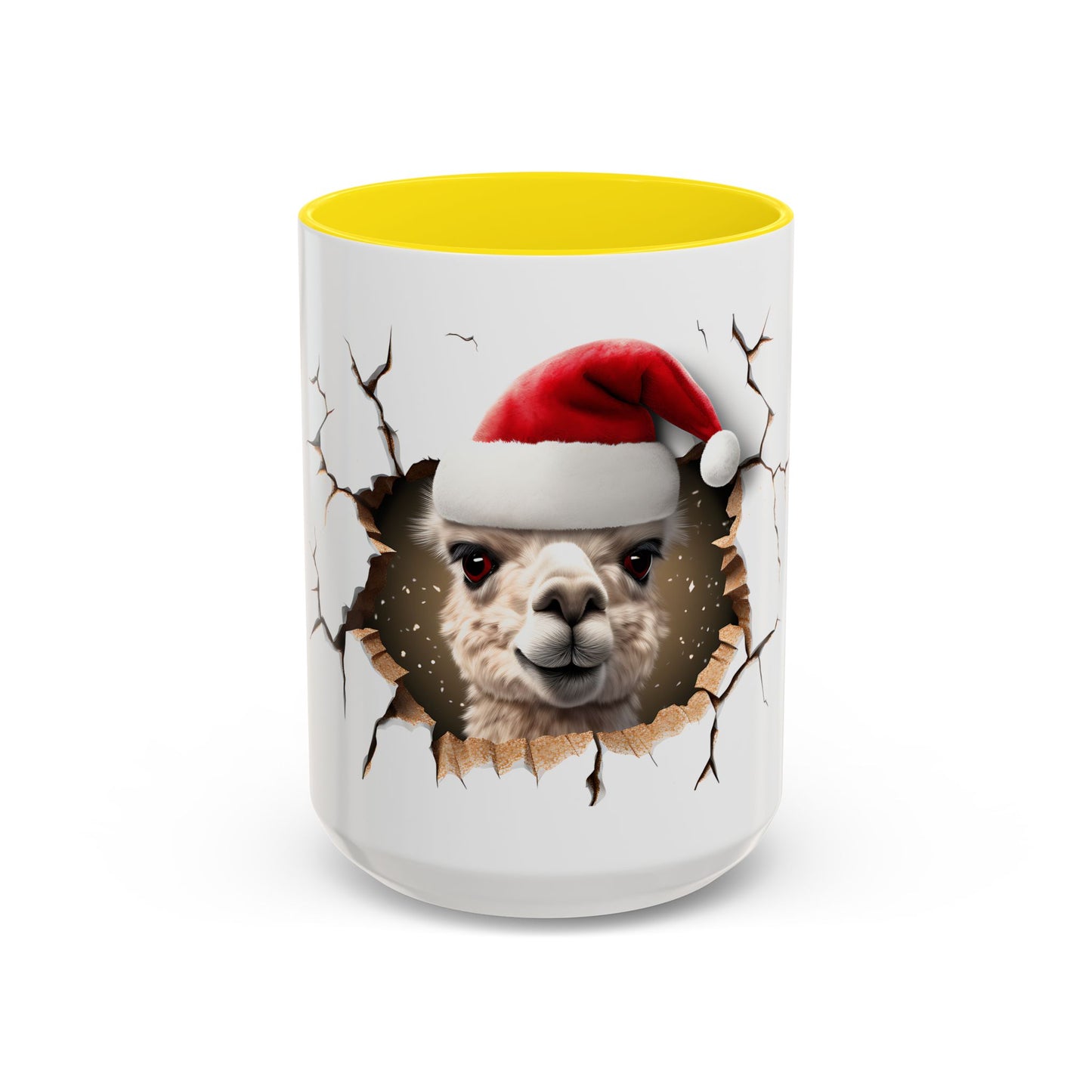 Santa Llama Accent Coffee Mug - Fun Holiday Gift for Animal Lovers, Perfect for Christmas, Office Decor, Mug Collection, Home & Kitchen