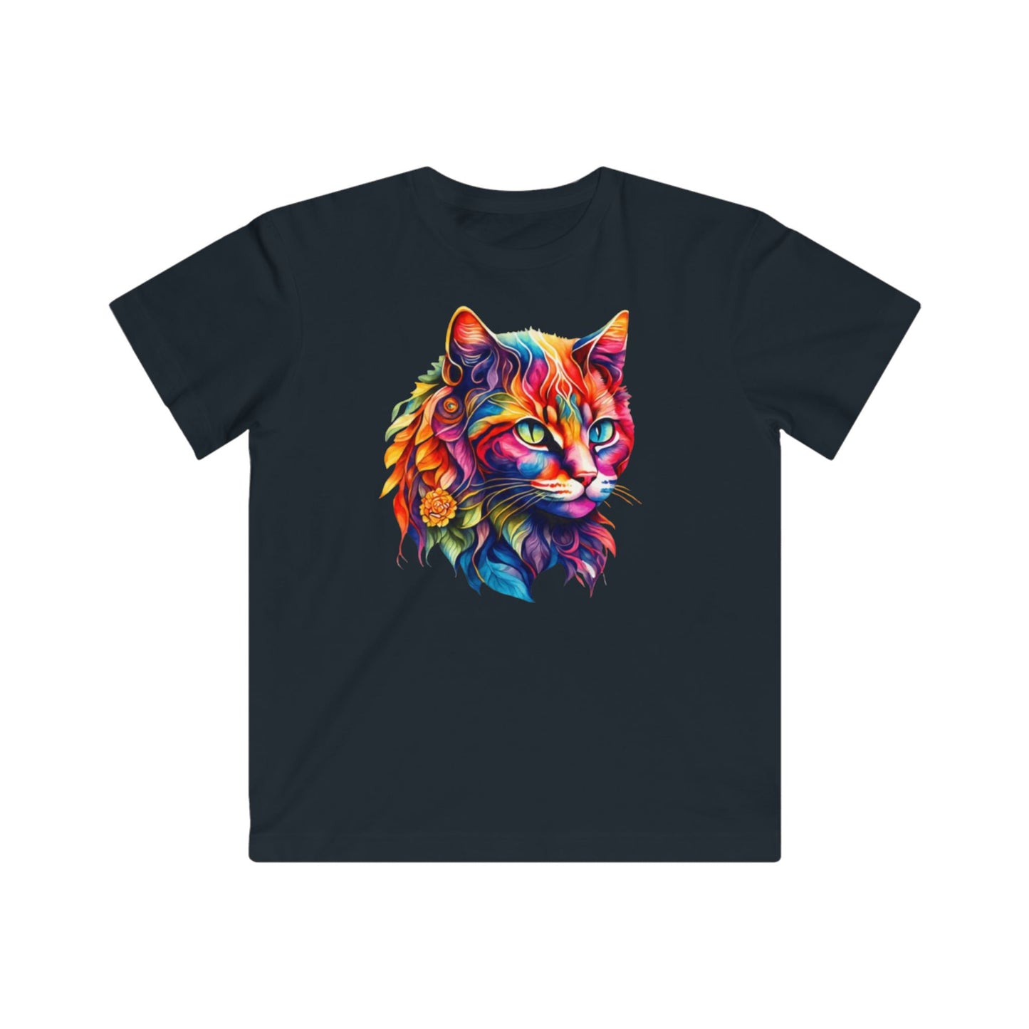 Rainbow Cat Kids Tee - Colorful Animal Shirt, Gift for Animal Lovers, Fun Casual Wear, Birthday Party Outfit