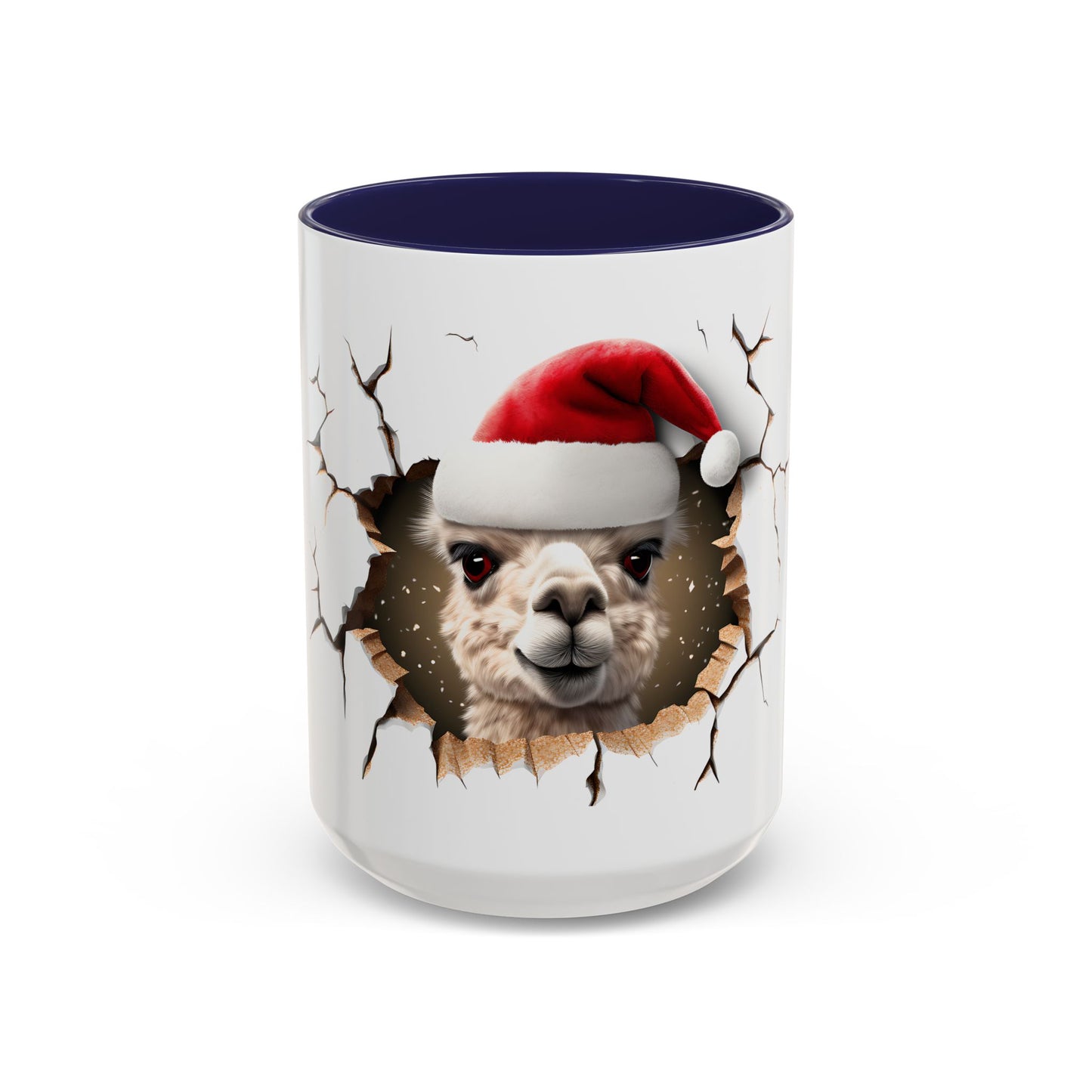 Santa Llama Accent Coffee Mug - Fun Holiday Gift for Animal Lovers, Perfect for Christmas, Office Decor, Mug Collection, Home & Kitchen