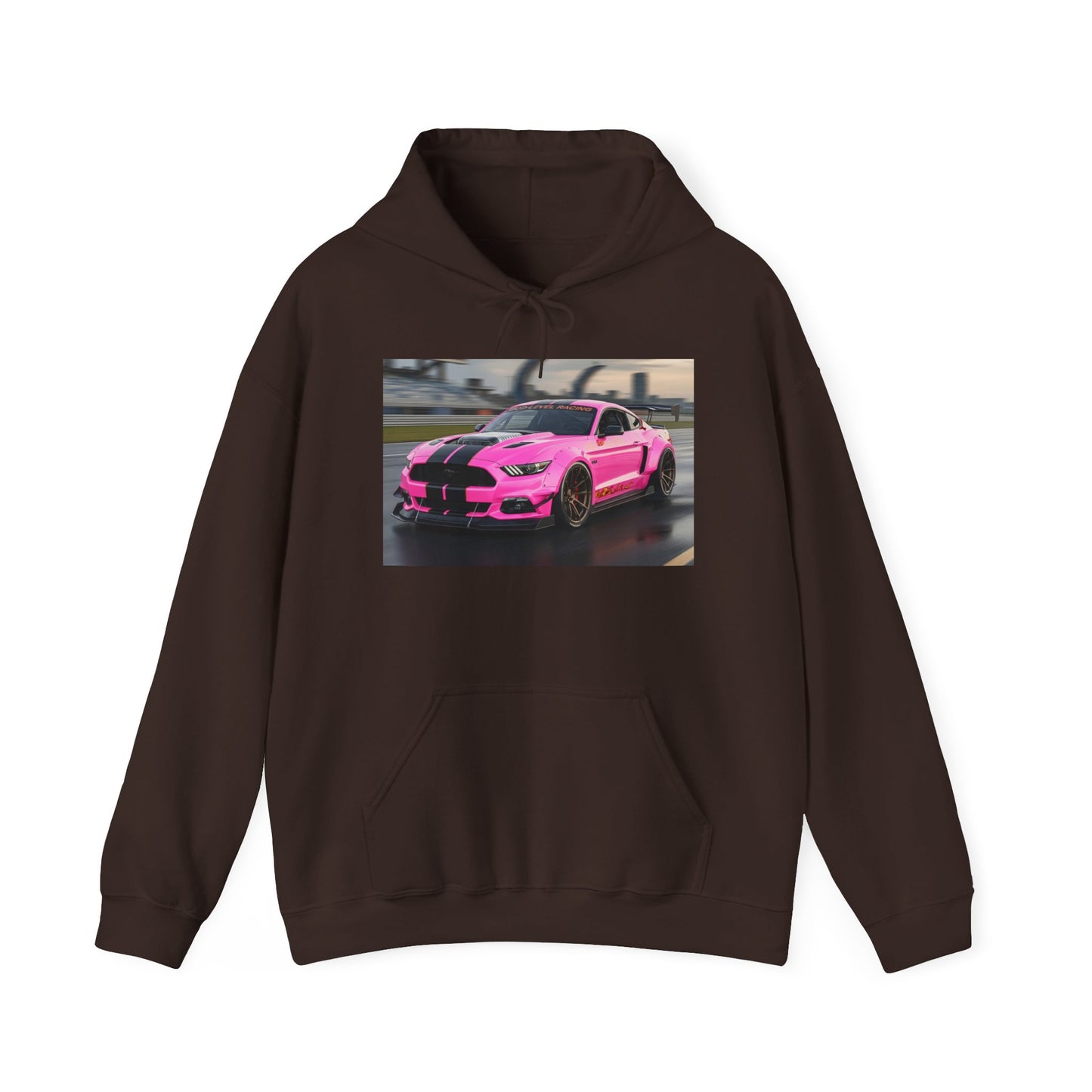 Pink Sports Car Hoodie, Automotive Sweatshirt, Gift for Car Enthusiasts, Cozy Casual Wear, Birthday Present, Unisex Hooded Sweatshirt