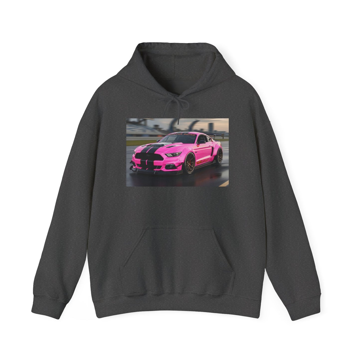 Pink Sports Car Hoodie, Automotive Sweatshirt, Gift for Car Enthusiasts, Cozy Casual Wear, Birthday Present, Unisex Hooded Sweatshirt