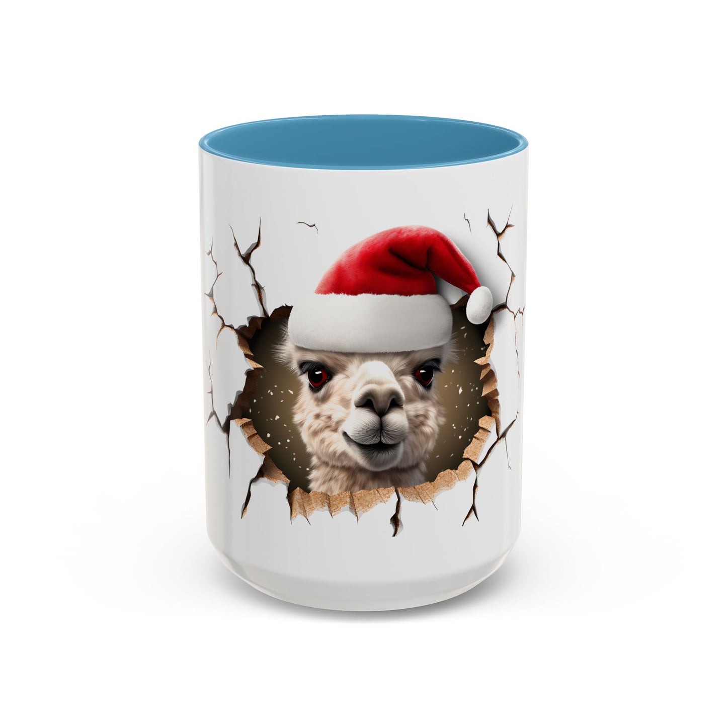 Santa Llama Accent Coffee Mug - Fun Holiday Gift for Animal Lovers, Perfect for Christmas, Office Decor, Mug Collection, Home & Kitchen