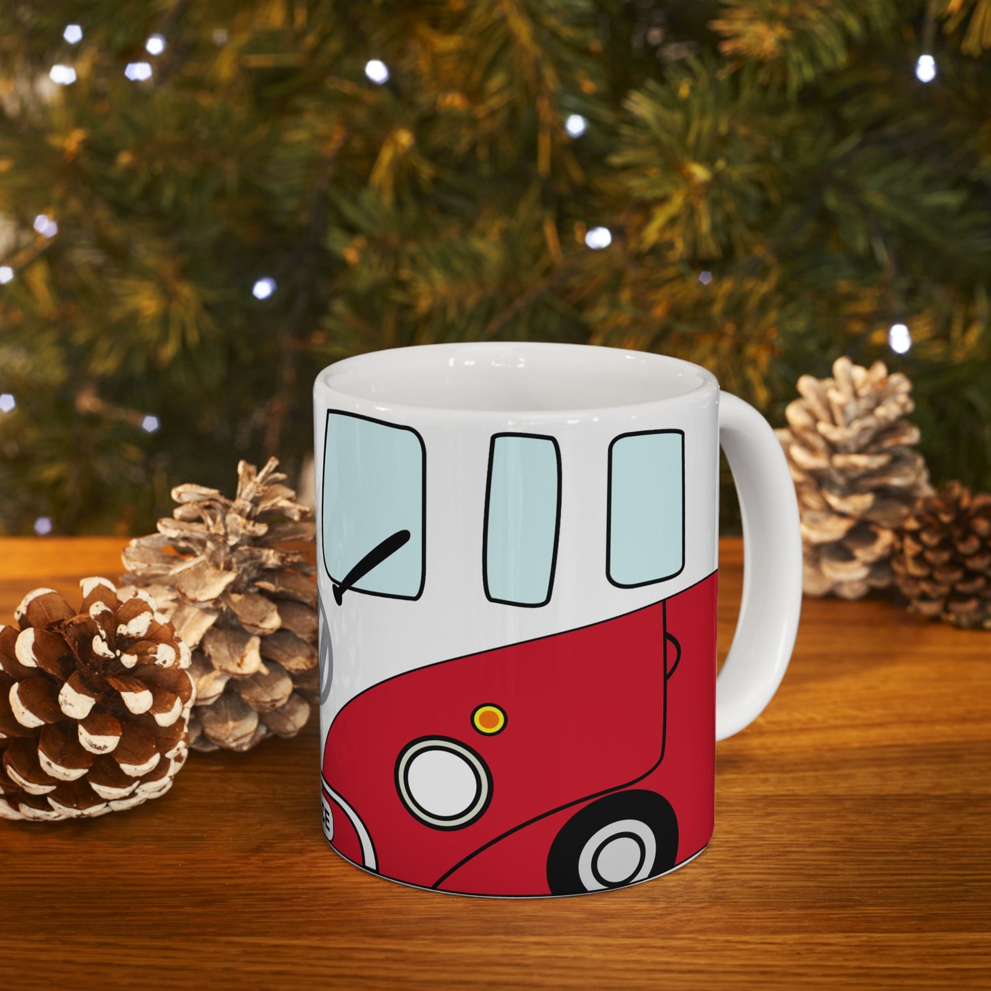 VW Peace Ceramic Mug - 11oz & 15oz Travel Style Coffee Cup for Hippie Lovers