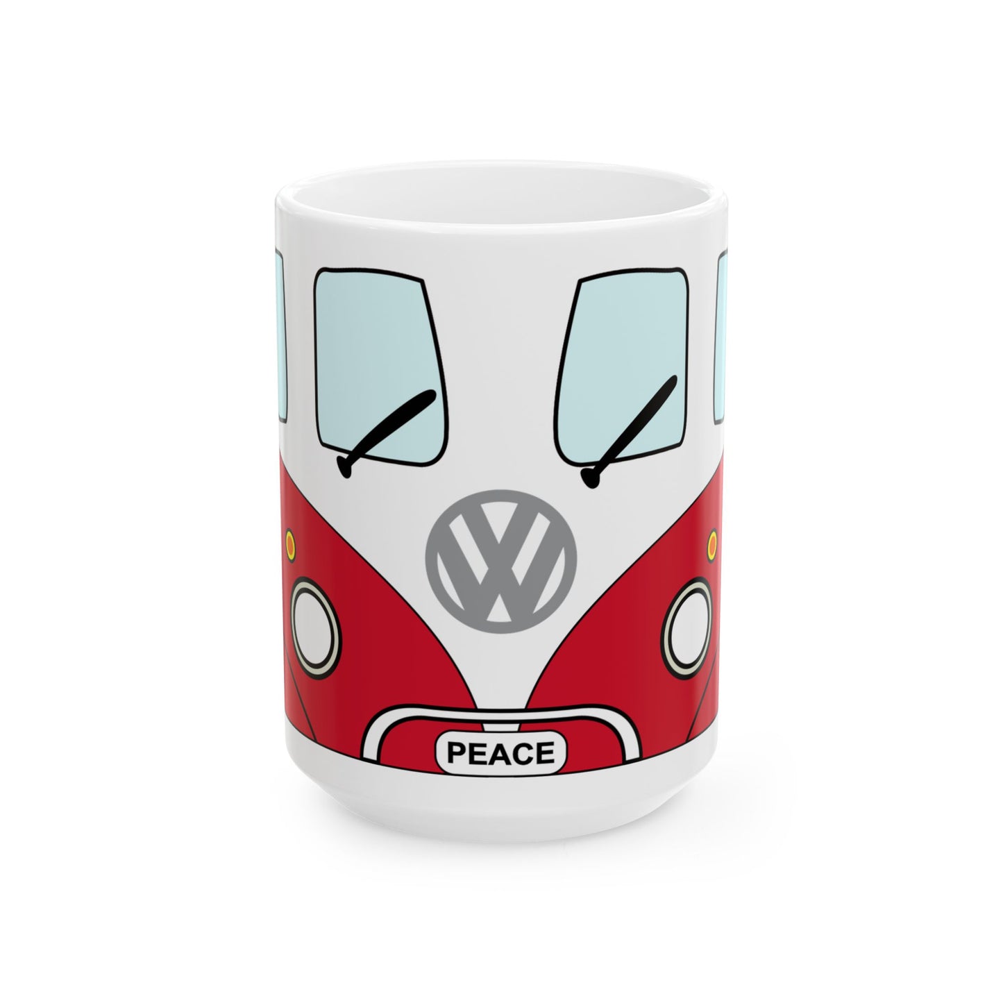 VW Peace Ceramic Mug - 11oz & 15oz Travel Style Coffee Cup for Hippie Lovers