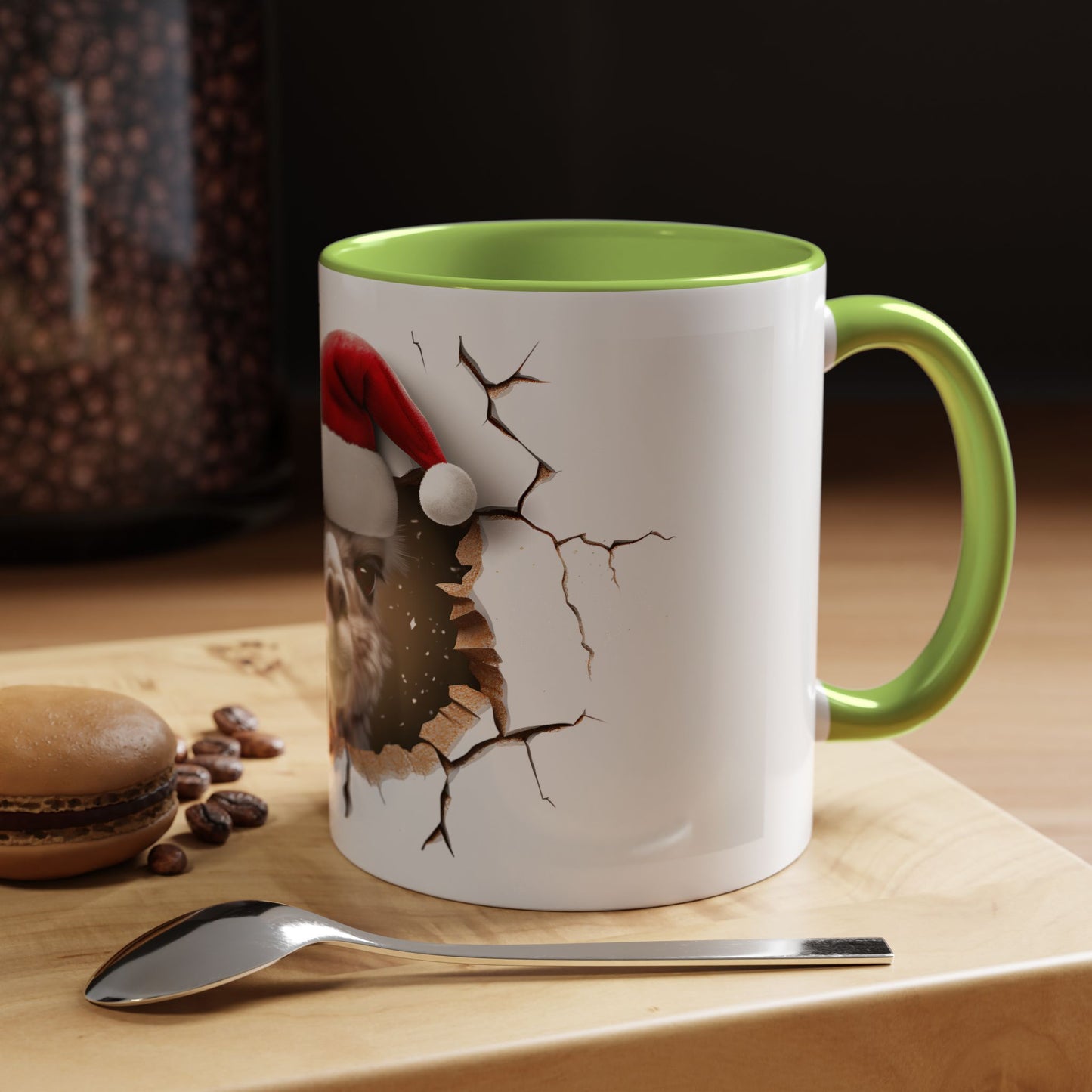 Santa Llama Accent Coffee Mug - Fun Holiday Gift for Animal Lovers, Perfect for Christmas, Office Decor, Mug Collection, Home & Kitchen