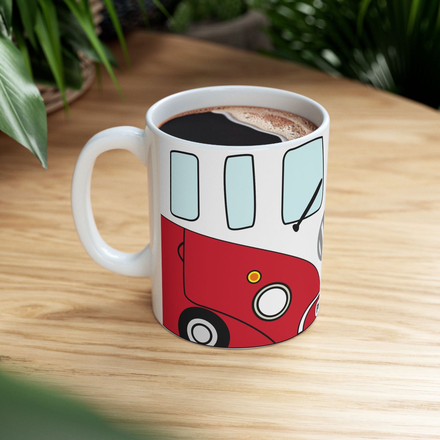 VW Peace Ceramic Mug - 11oz & 15oz Travel Style Coffee Cup for Hippie Lovers