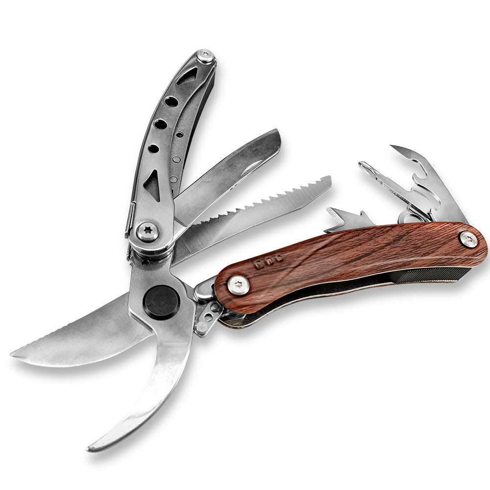 Wautton Multipurpose Garden Clippers with Screwdriver, Saw, Knife, Ruler & More, Compact Garden Shears for Gardening, Camping & Survival Tools-2