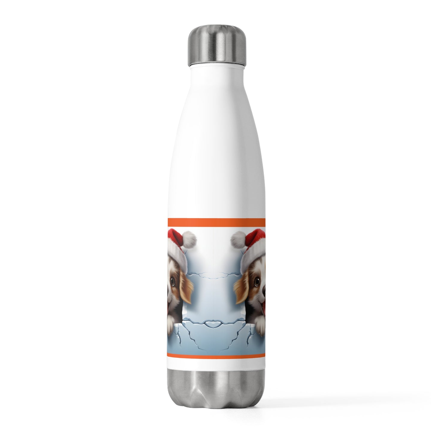 Cute Holiday Dog Insulated Bottle, Stainless Steel Water Bottle, Christmas Gift for Dog Lovers, Pet Lover Gift, Reusable Water Bottle