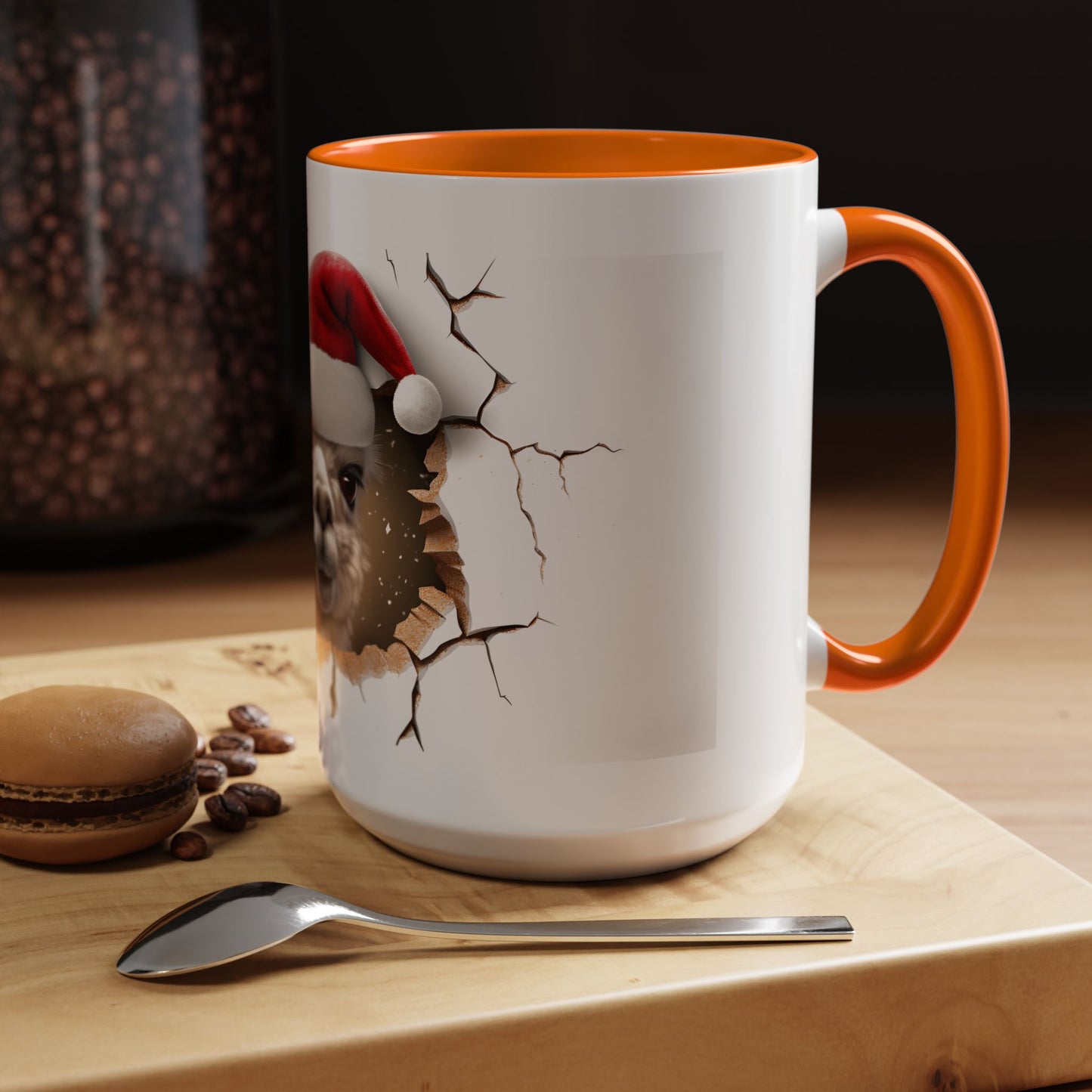 Santa Llama Accent Coffee Mug - Fun Holiday Gift for Animal Lovers, Perfect for Christmas, Office Decor, Mug Collection, Home & Kitchen