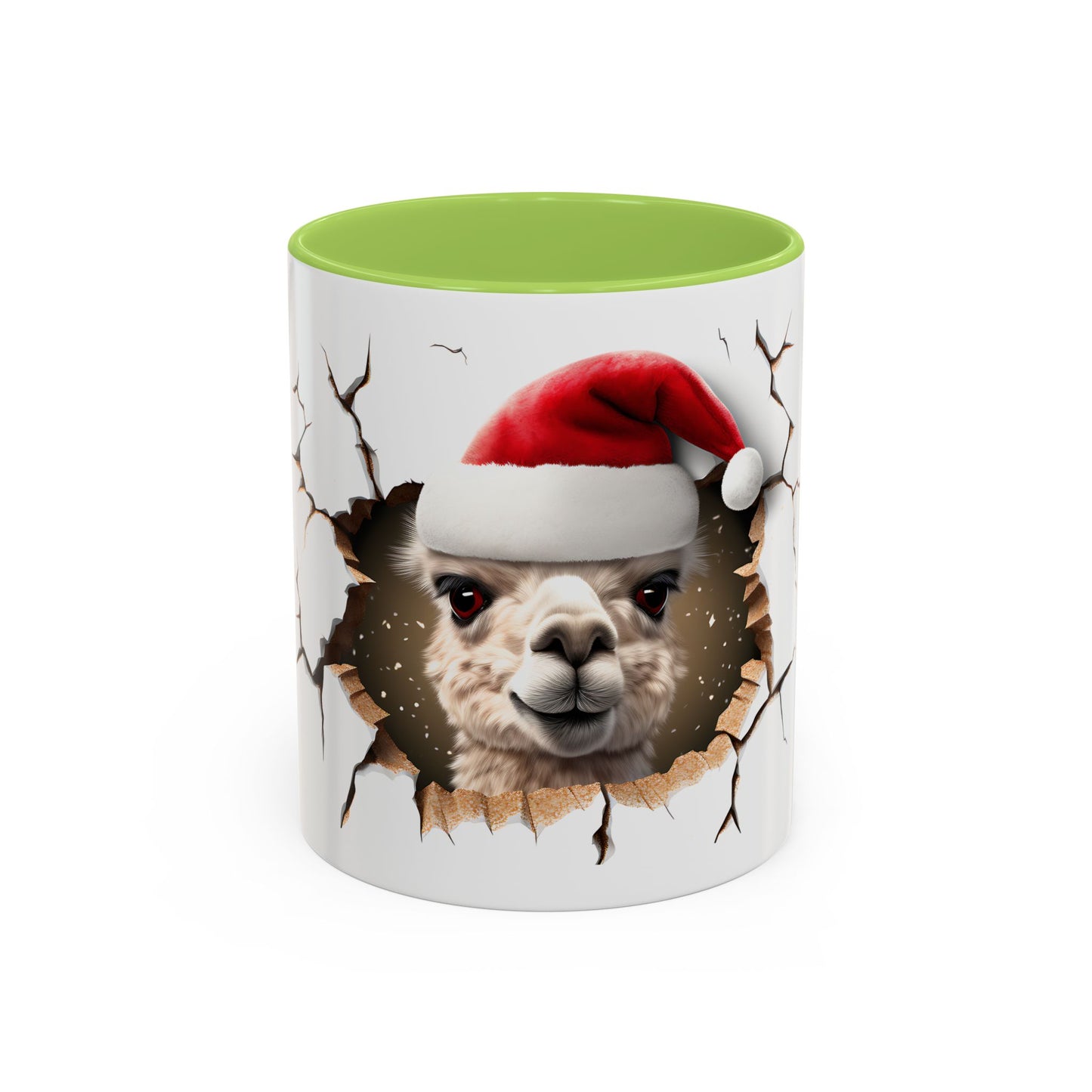 Santa Llama Accent Coffee Mug - Fun Holiday Gift for Animal Lovers, Perfect for Christmas, Office Decor, Mug Collection, Home & Kitchen