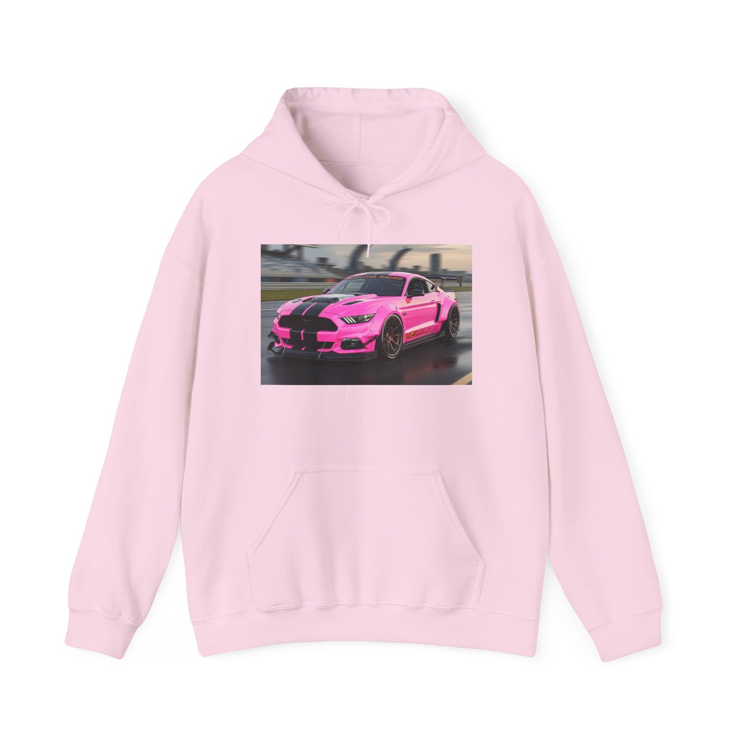 Pink Sports Car Hoodie, Automotive Sweatshirt, Gift for Car Enthusiasts, Cozy Casual Wear, Birthday Present, Unisex Hooded Sweatshirt