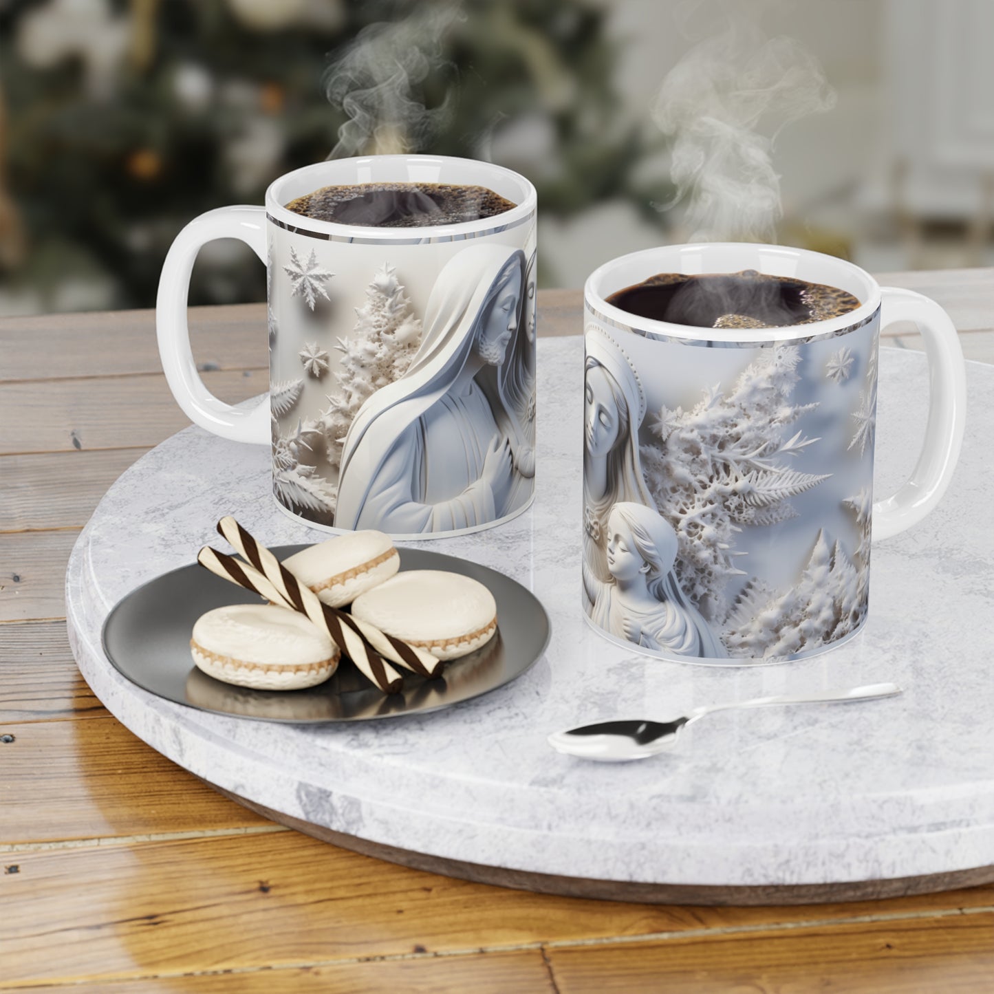 Blessed Family Ceramic Mug - Spiritual Gift for Christmas, Holiday Decor, Cozy Moments, Family Time, Unique Coffee Cup