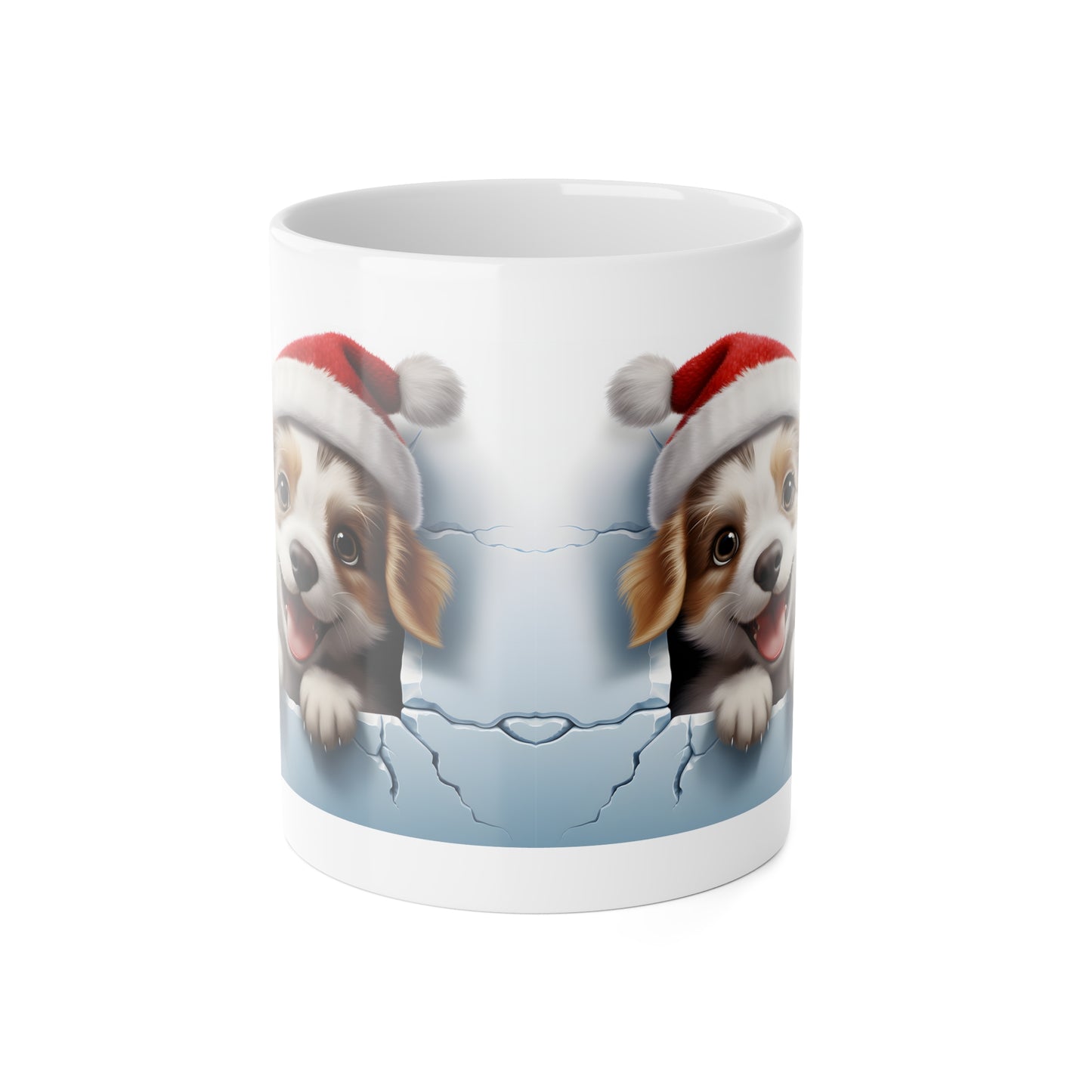 Festive Dog Mug - Christmas Puppy Gift, Cute Ceramic Coffee Cup, Holiday Drinkware, Pet Lover's Present, Seasonal Home Decor