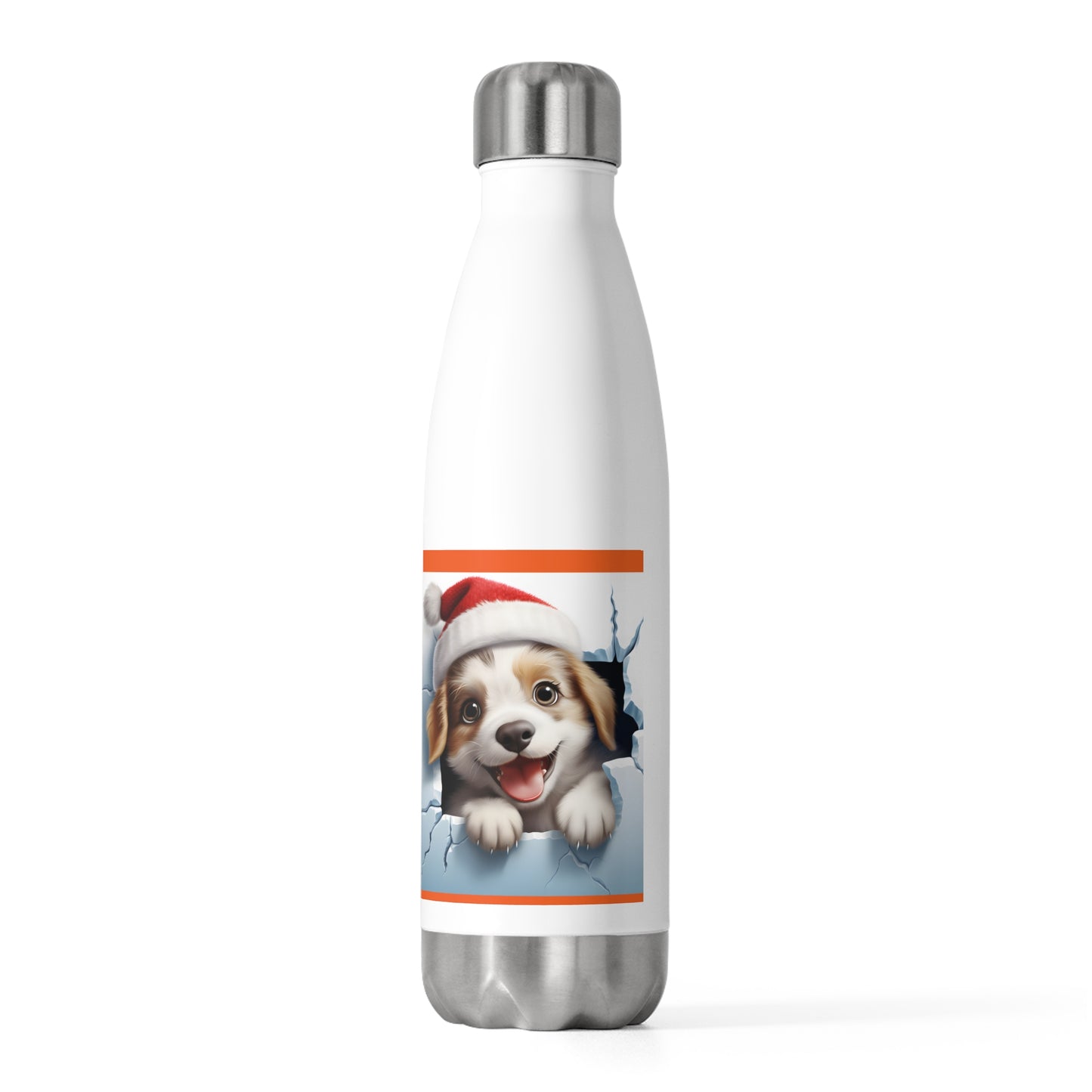 Cute Holiday Dog Insulated Bottle, Stainless Steel Water Bottle, Christmas Gift for Dog Lovers, Pet Lover Gift, Reusable Water Bottle