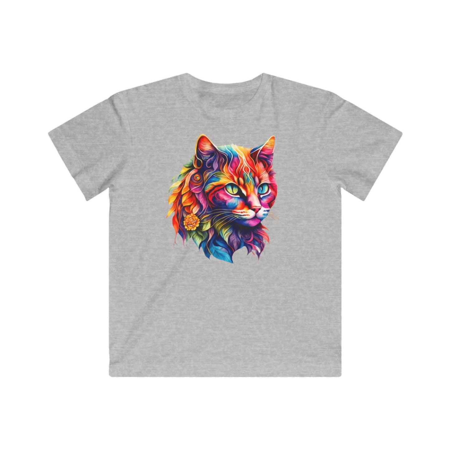 Rainbow Cat Kids Tee - Colorful Animal Shirt, Gift for Animal Lovers, Fun Casual Wear, Birthday Party Outfit