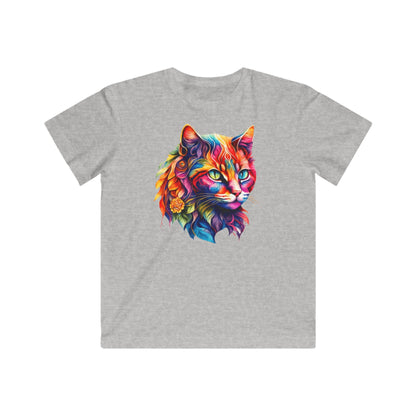 Rainbow Cat Kids Tee - Colorful Animal Shirt, Gift for Animal Lovers, Fun Casual Wear, Birthday Party Outfit
