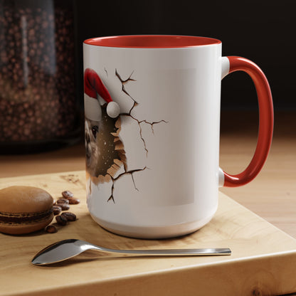 Santa Llama Accent Coffee Mug - Fun Holiday Gift for Animal Lovers, Perfect for Christmas, Office Decor, Mug Collection, Home & Kitchen