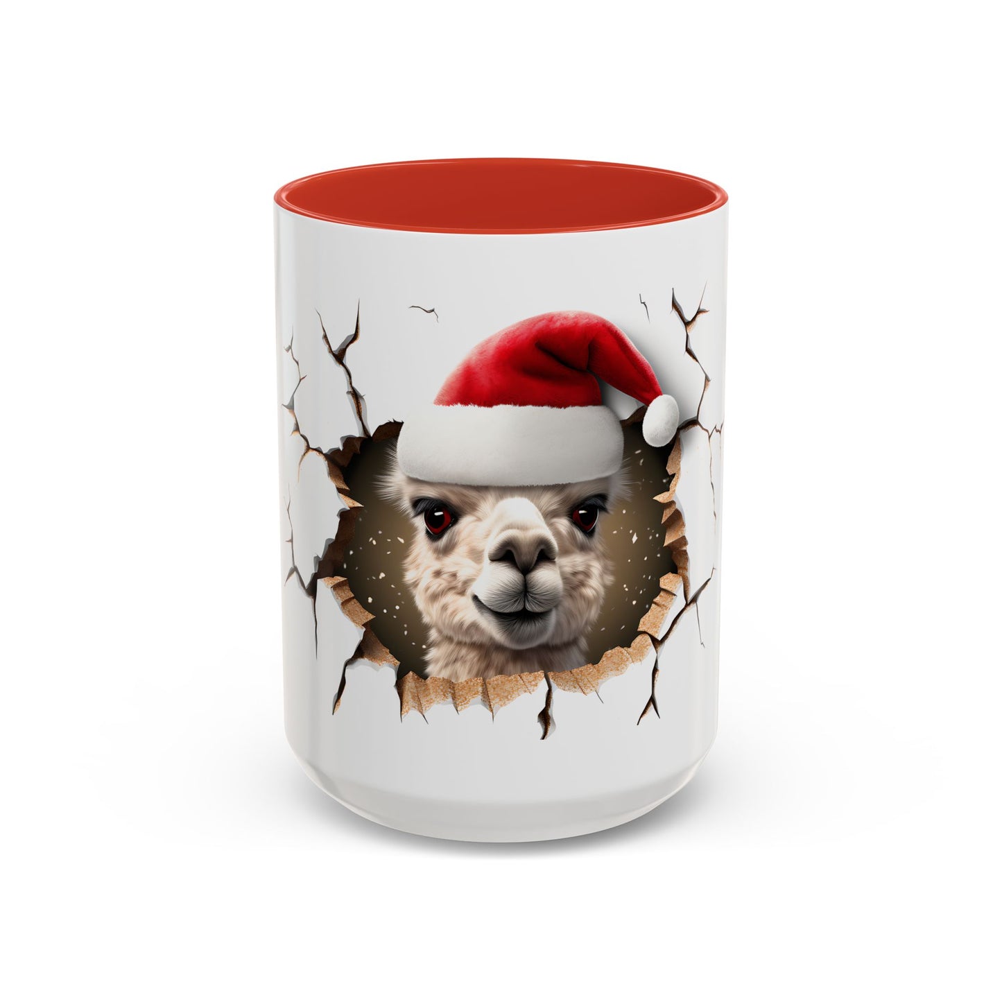 Santa Llama Accent Coffee Mug - Fun Holiday Gift for Animal Lovers, Perfect for Christmas, Office Decor, Mug Collection, Home & Kitchen