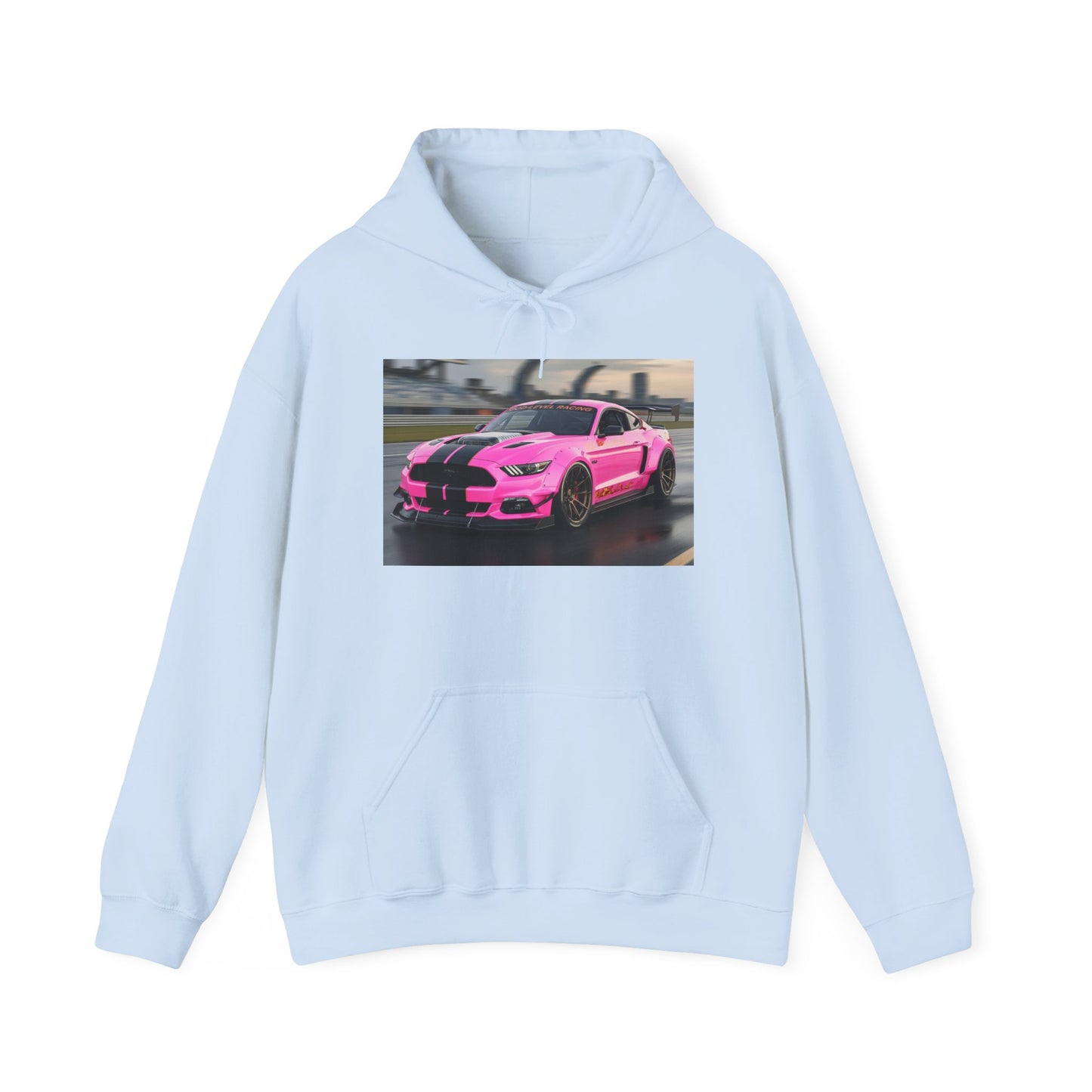 Pink Sports Car Hoodie, Automotive Sweatshirt, Gift for Car Enthusiasts, Cozy Casual Wear, Birthday Present, Unisex Hooded Sweatshirt