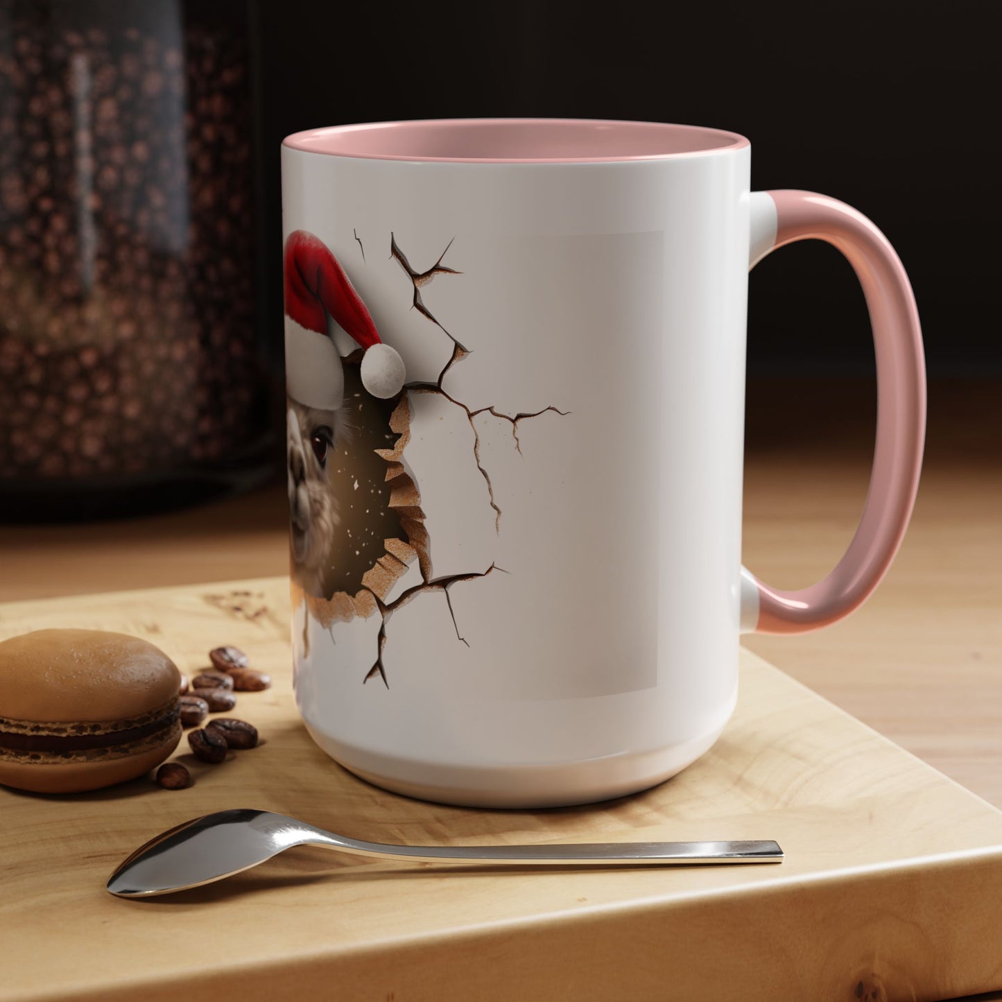 Santa Llama Accent Coffee Mug - Fun Holiday Gift for Animal Lovers, Perfect for Christmas, Office Decor, Mug Collection, Home & Kitchen