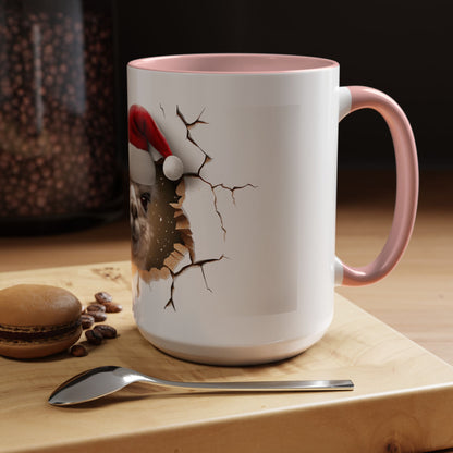 Santa Llama Accent Coffee Mug - Fun Holiday Gift for Animal Lovers, Perfect for Christmas, Office Decor, Mug Collection, Home & Kitchen