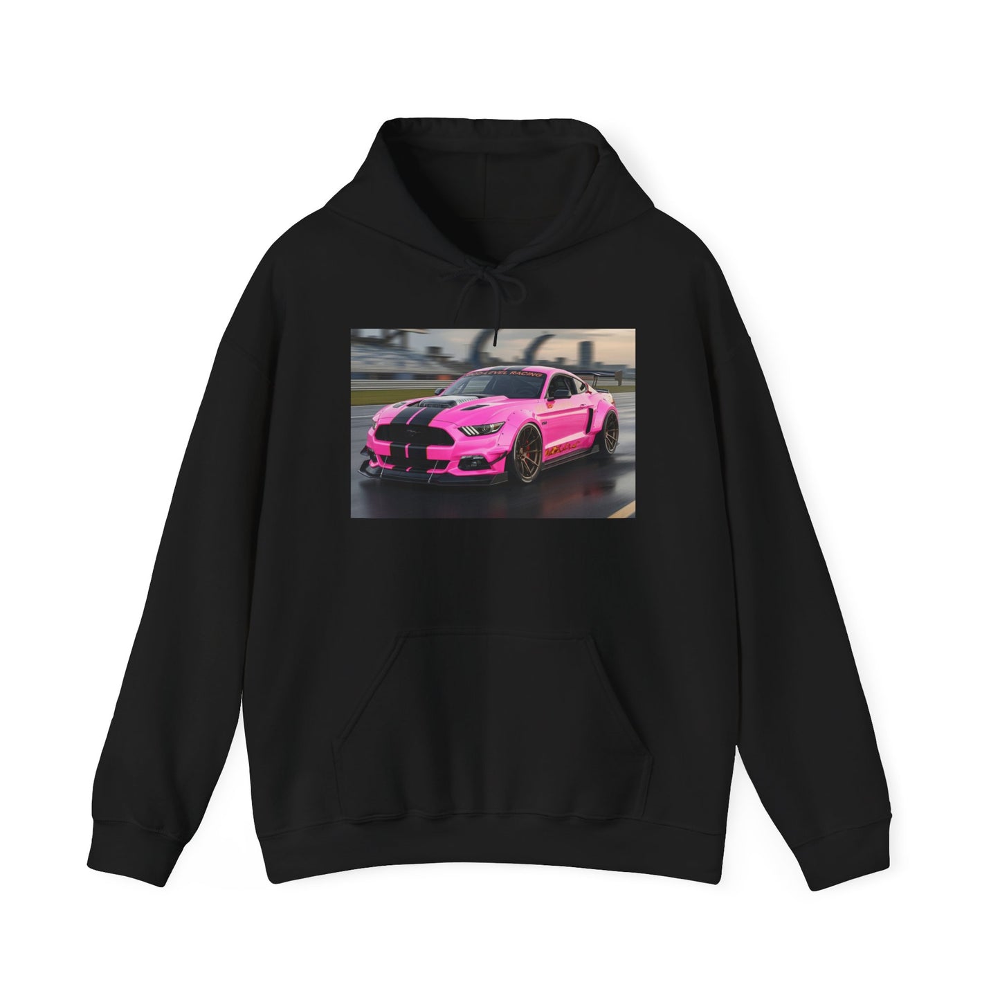 Pink Sports Car Hoodie, Automotive Sweatshirt, Gift for Car Enthusiasts, Cozy Casual Wear, Birthday Present, Unisex Hooded Sweatshirt