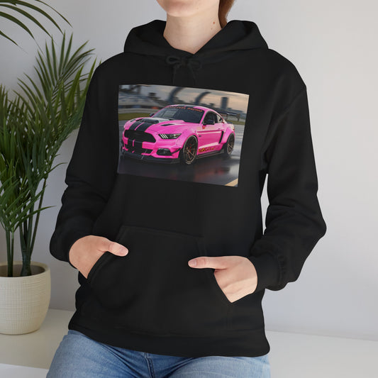 Pink Sports Car Hoodie, Automotive Sweatshirt, Gift for Car Enthusiasts, Cozy Casual Wear, Birthday Present, Unisex Hooded Sweatshirt