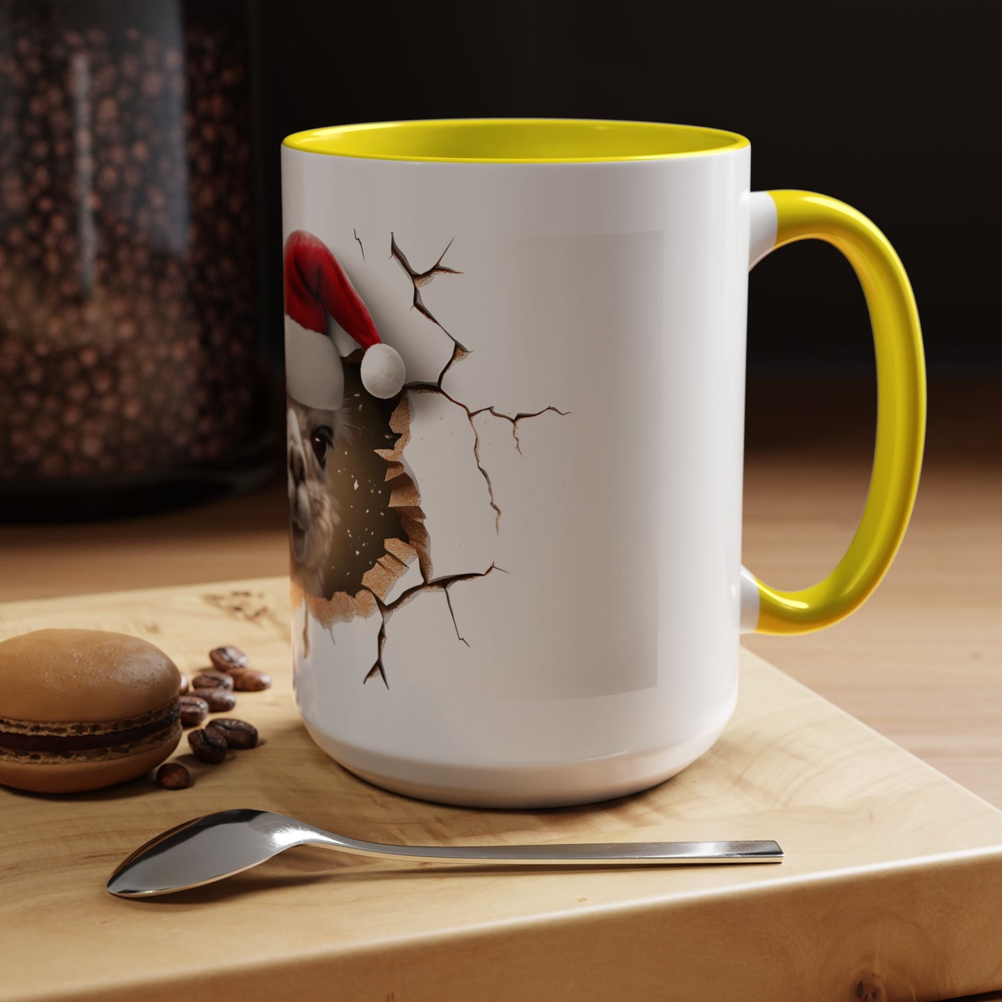 Santa Llama Accent Coffee Mug - Fun Holiday Gift for Animal Lovers, Perfect for Christmas, Office Decor, Mug Collection, Home & Kitchen