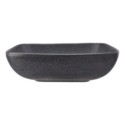 Durable Reactive Glaze Square Stoneware Dinner Bowl - Unique Mottled Design, Microwave & Dishwasher Safe, Modern Kitchen Decor