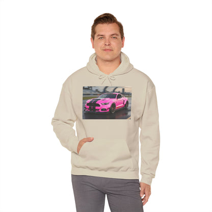 Pink Sports Car Hoodie, Automotive Sweatshirt, Gift for Car Enthusiasts, Cozy Casual Wear, Birthday Present, Unisex Hooded Sweatshirt