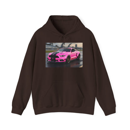 Pink Sports Car Hoodie, Automotive Sweatshirt, Gift for Car Enthusiasts, Cozy Casual Wear, Birthday Present, Unisex Hooded Sweatshirt