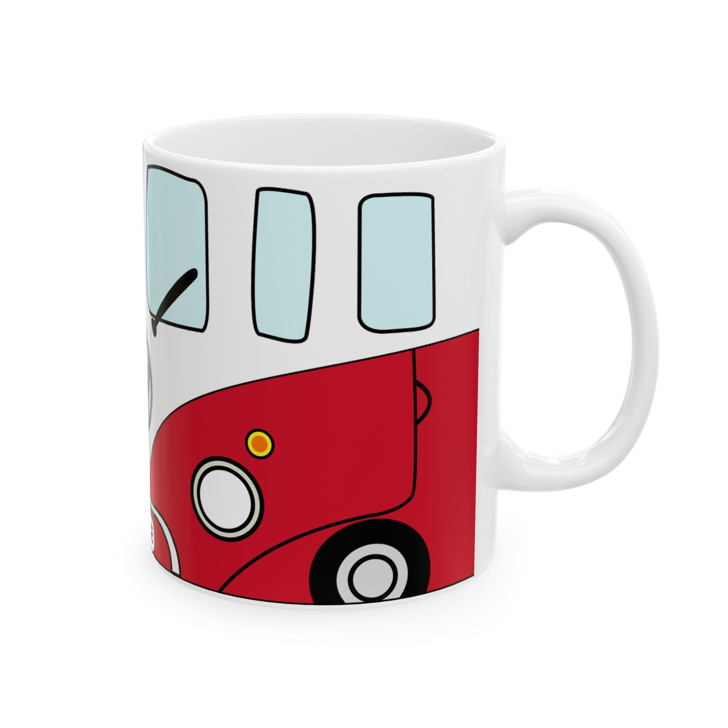 VW Peace Ceramic Mug - 11oz & 15oz Travel Style Coffee Cup for Hippie Lovers