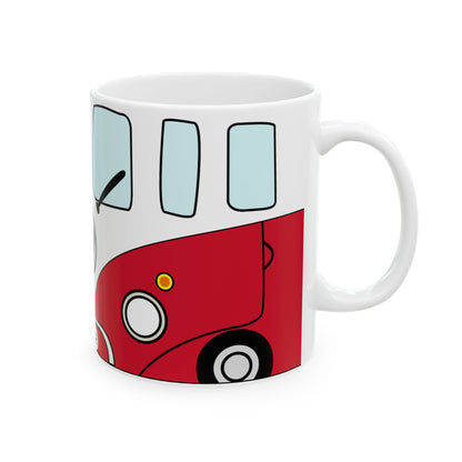 VW Peace Ceramic Mug - 11oz & 15oz Travel Style Coffee Cup for Hippie Lovers