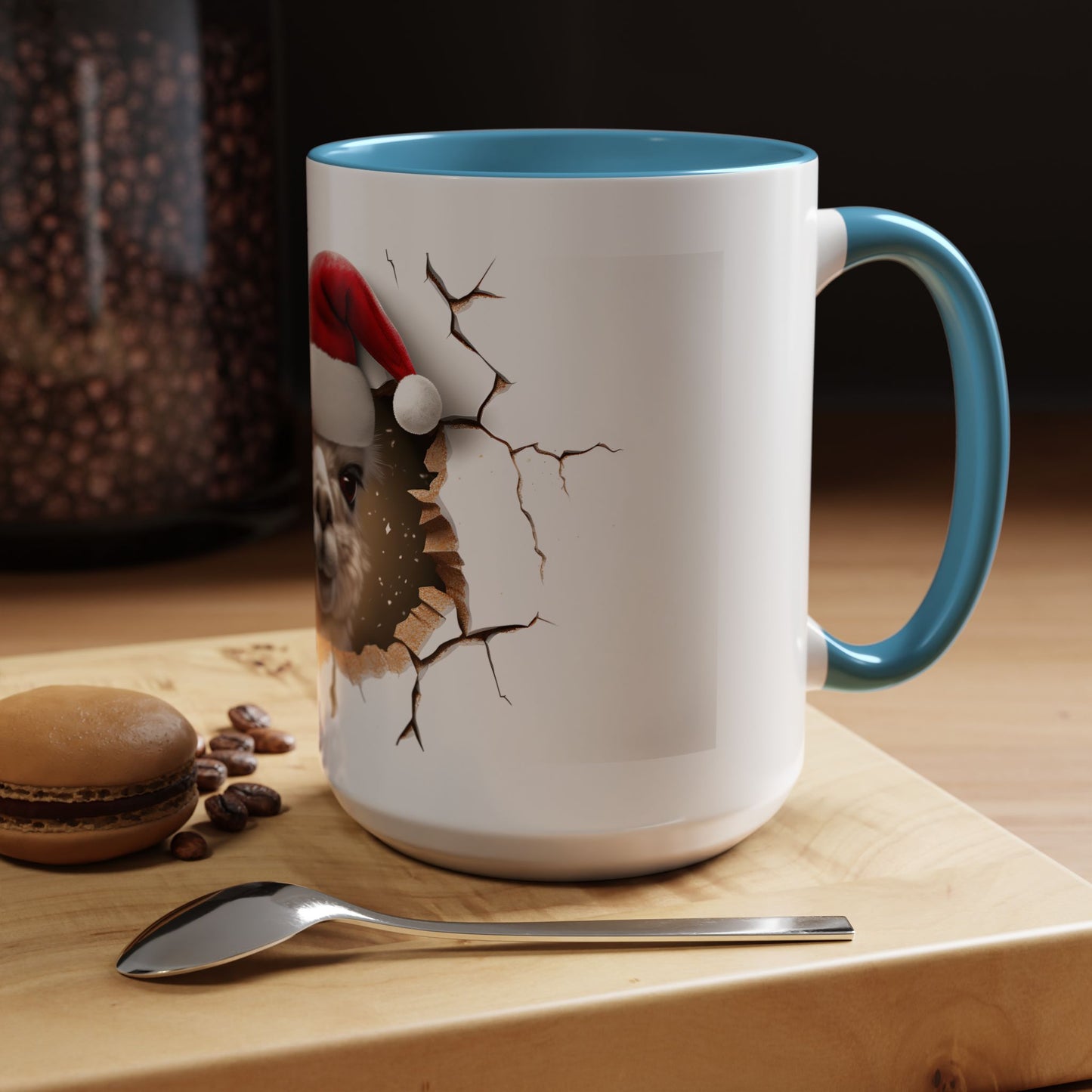 Santa Llama Accent Coffee Mug - Fun Holiday Gift for Animal Lovers, Perfect for Christmas, Office Decor, Mug Collection, Home & Kitchen