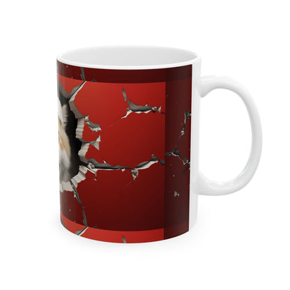 Festive Cat Mug | Christmas Coffee Cup | Holiday Gift for Cat Lovers | Fun Ceramic Drinkware | Cute Decorations