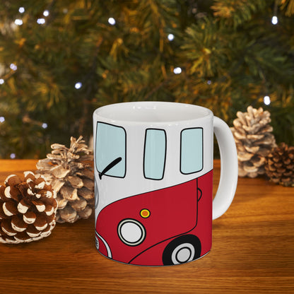 VW Peace Ceramic Mug - 11oz & 15oz Travel Style Coffee Cup for Hippie Lovers