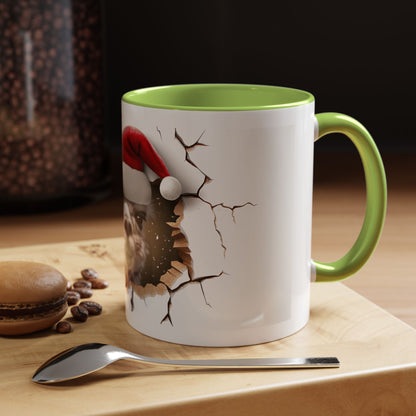 Santa Llama Accent Coffee Mug - Fun Holiday Gift for Animal Lovers, Perfect for Christmas, Office Decor, Mug Collection, Home & Kitchen
