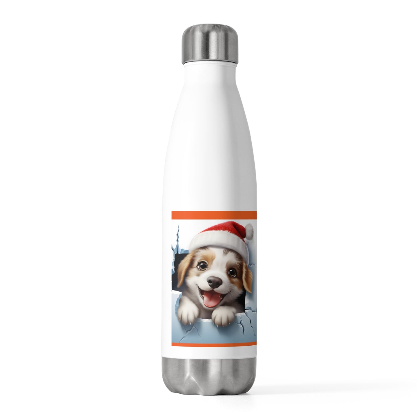 Cute Holiday Dog Insulated Bottle, Stainless Steel Water Bottle, Christmas Gift for Dog Lovers, Pet Lover Gift, Reusable Water Bottle
