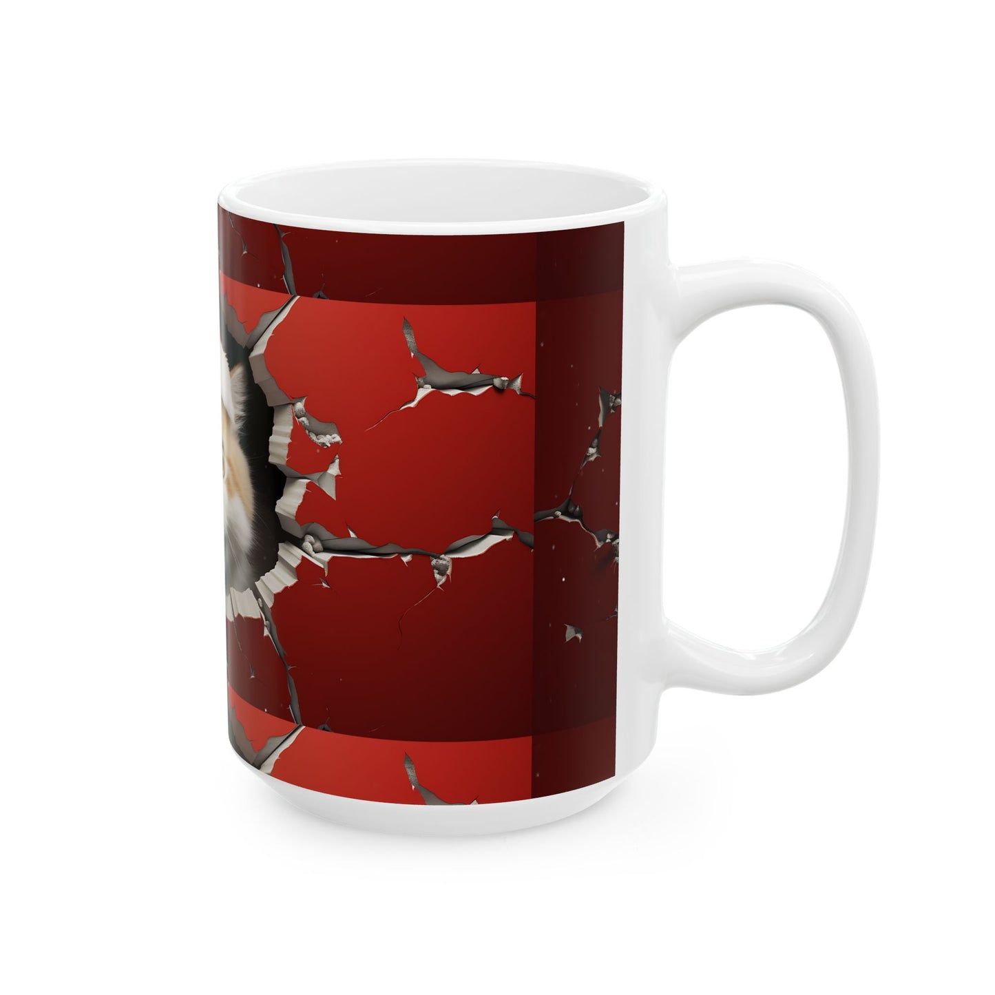 Festive Cat Mug | Christmas Coffee Cup | Holiday Gift for Cat Lovers | Fun Ceramic Drinkware | Cute Decorations