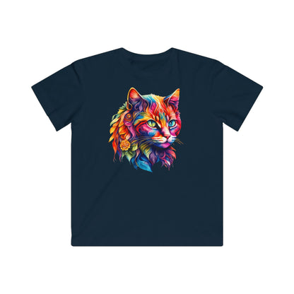 Rainbow Cat Kids Tee - Colorful Animal Shirt, Gift for Animal Lovers, Fun Casual Wear, Birthday Party Outfit