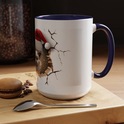 Santa Llama Accent Coffee Mug - Fun Holiday Gift for Animal Lovers, Perfect for Christmas, Office Decor, Mug Collection, Home & Kitchen