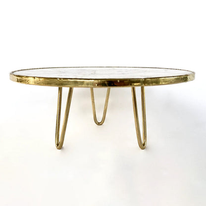 White Crystal Agate Cake Stand/Centrepiece/Display Stand/Tray 10" Round-3