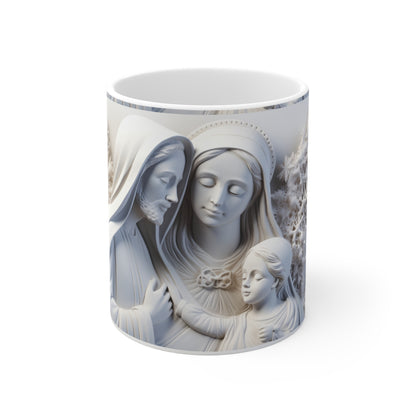 Blessed Family Ceramic Mug - Spiritual Gift for Christmas, Holiday Decor, Cozy Moments, Family Time, Unique Coffee Cup