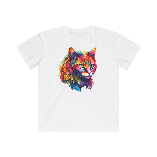 Rainbow Cat Kids Tee - Colorful Animal Shirt, Gift for Animal Lovers, Fun Casual Wear, Birthday Party Outfit