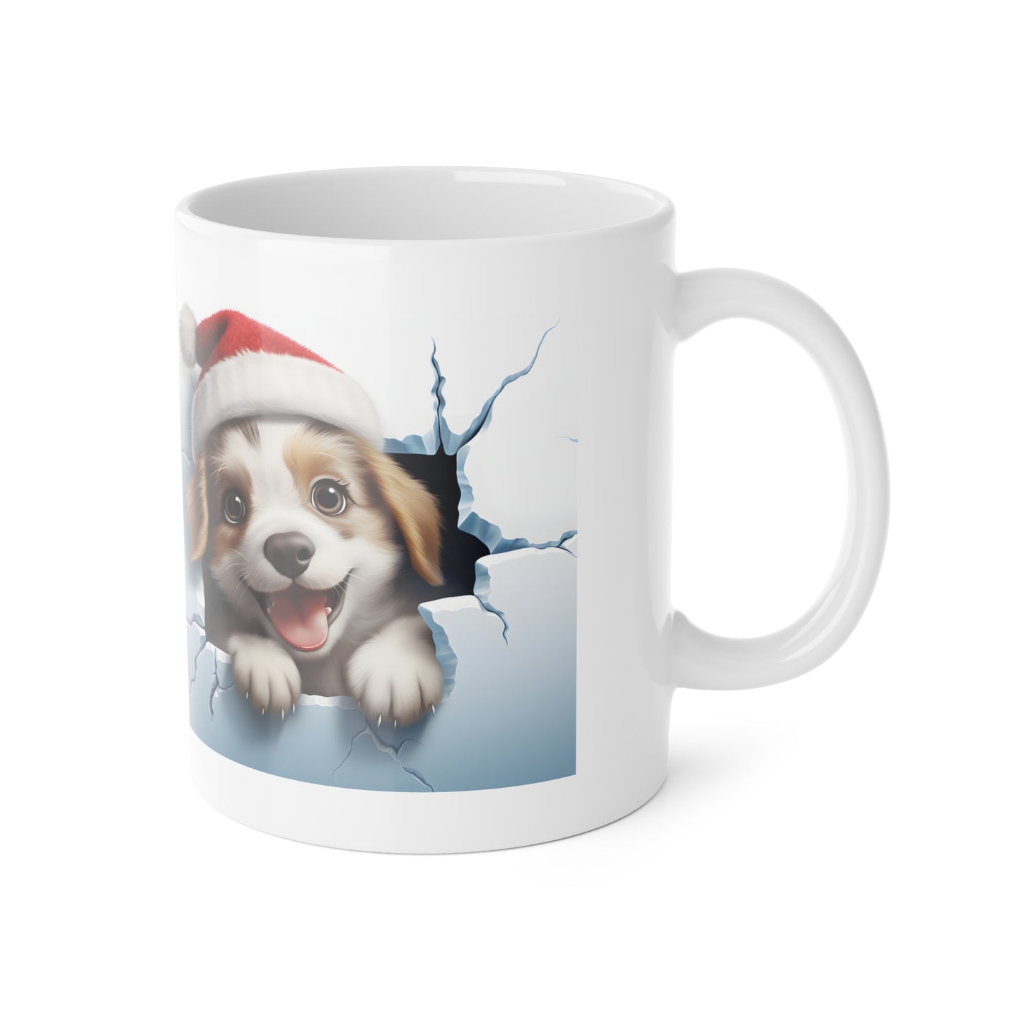 Festive Dog Mug - Christmas Puppy Gift, Cute Ceramic Coffee Cup, Holiday Drinkware, Pet Lover's Present, Seasonal Home Decor