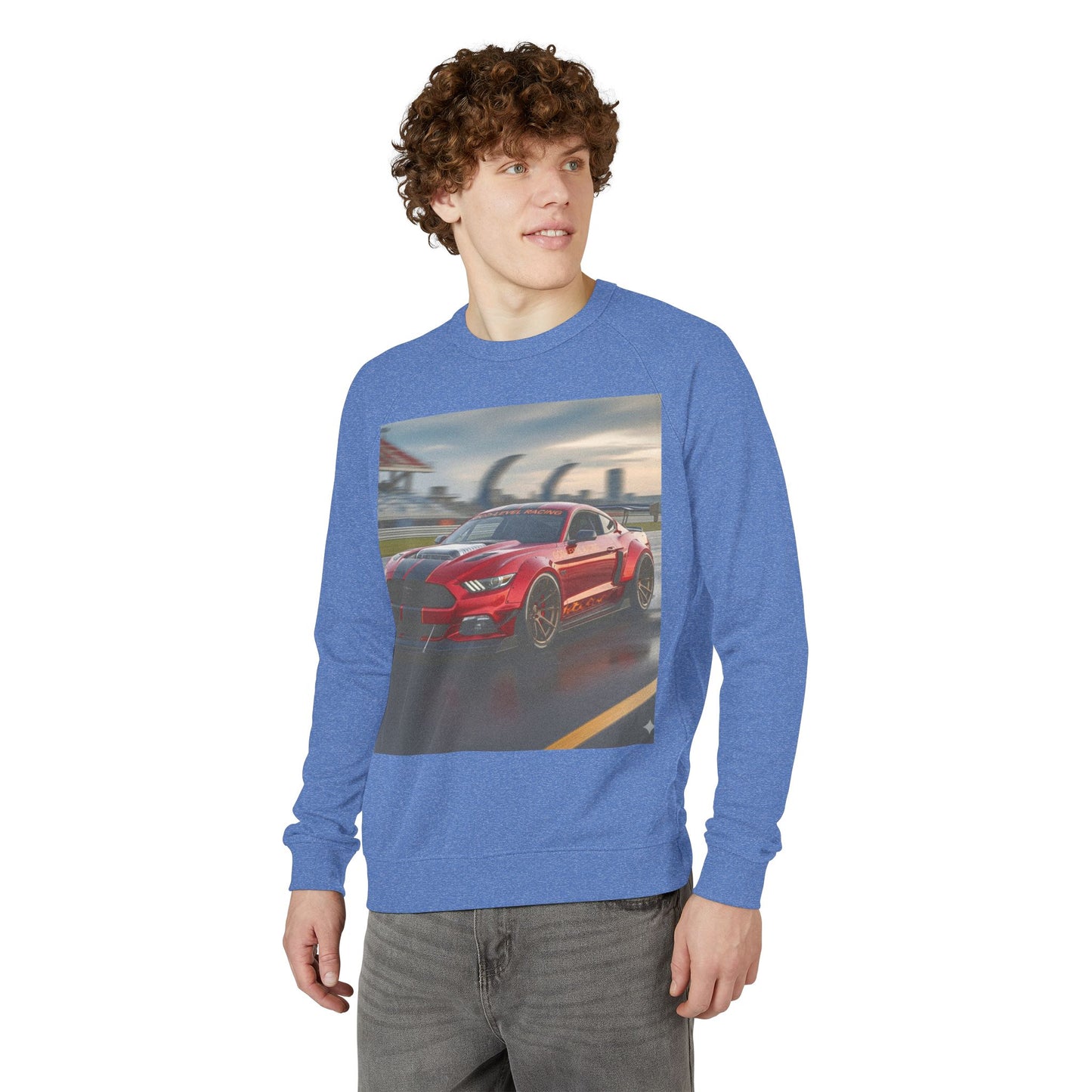 Racing Car Graphic Crewneck Sweatshirt, Unisex Sweatshirt, Automotive Gift, Car Enthusiast Apparel, Casual Style, All-Season Wear