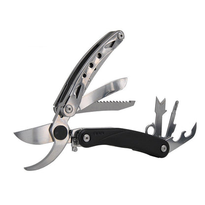 Wautton Multipurpose Garden Clippers with Screwdriver, Saw, Knife, Ruler & More, Compact Garden Shears for Gardening, Camping & Survival Tools-6